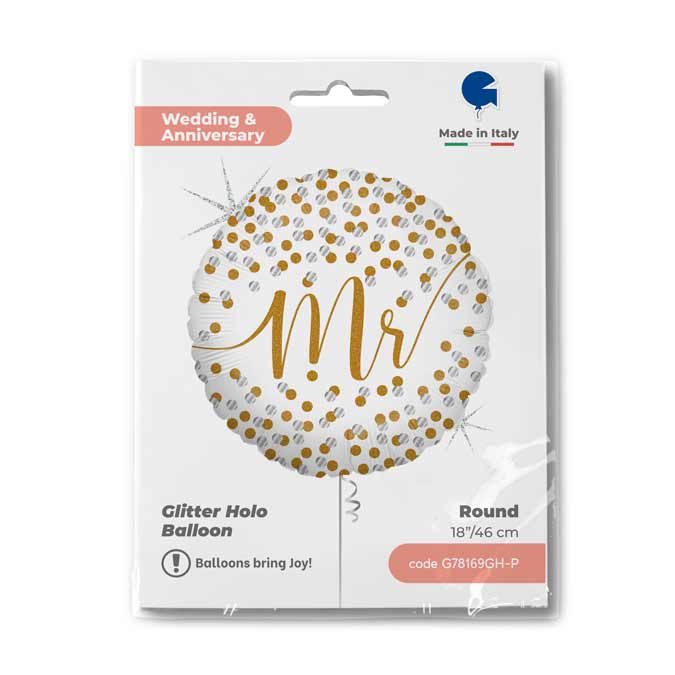 Balon Folie print confetti Mr 46 cm Grabo