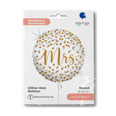 Balon Folie print confetti Mrs 46 cm Grabo
