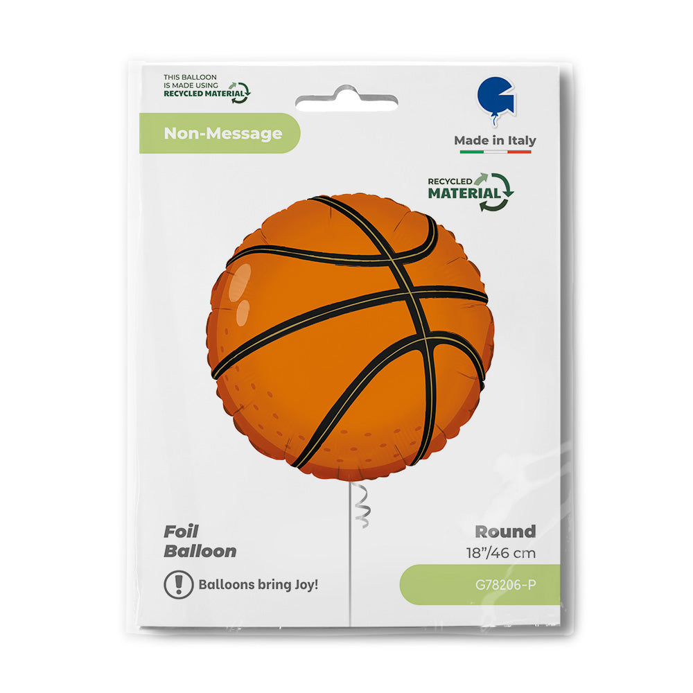Round Foil Balloon Basketball 46cm