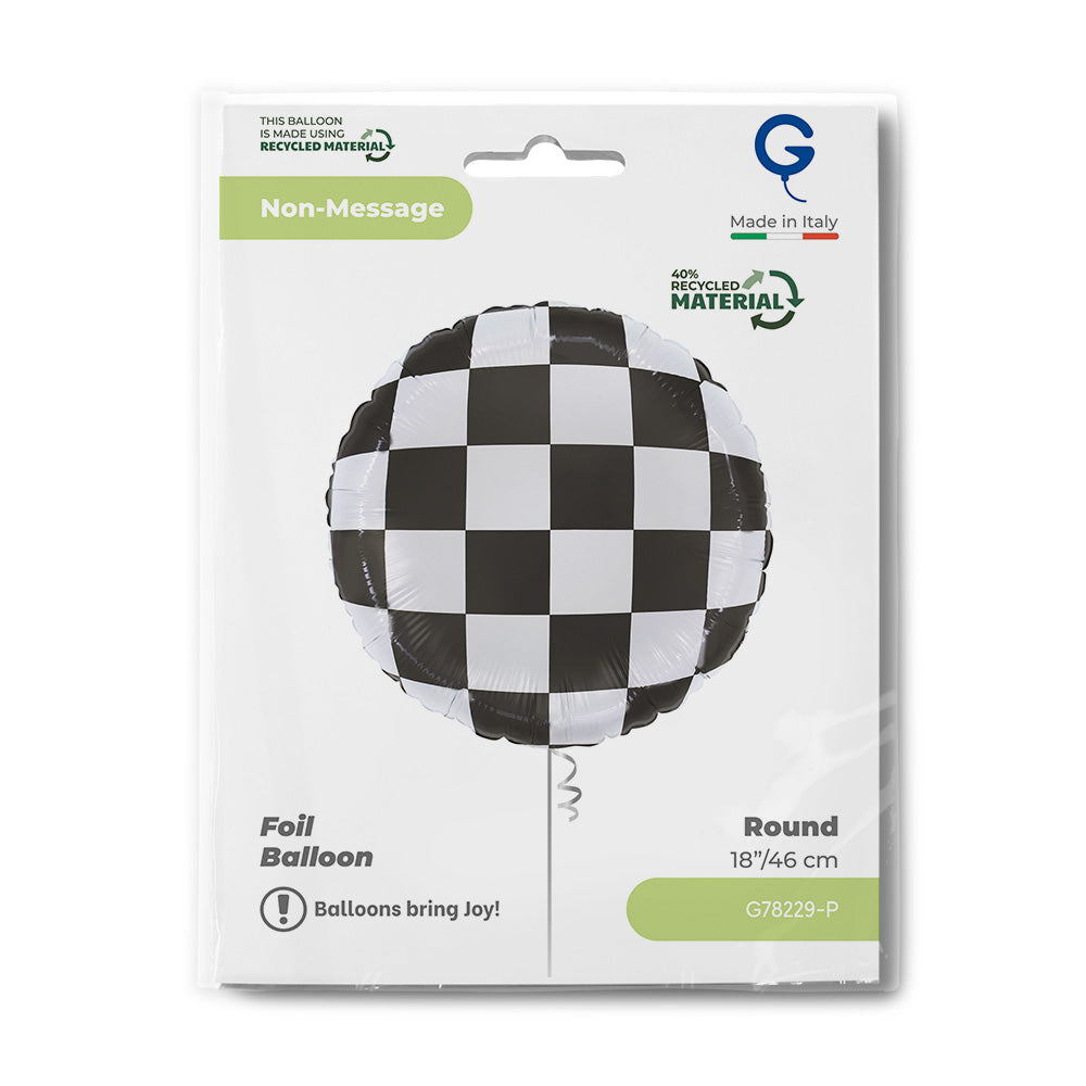 Balon Folie Rotund Checkerboard 46cm