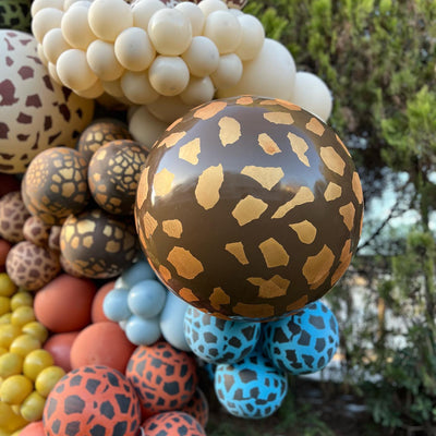 Balon latex jumbo 60cm Safari Giraffe - Chocolate Brown(Print: Gold)
