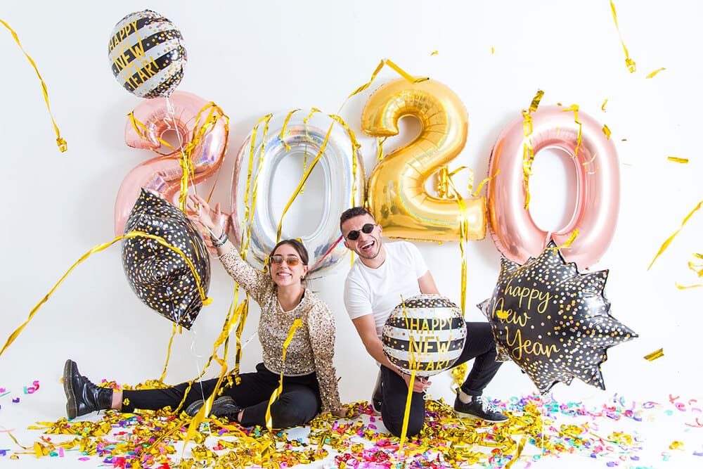 Foil Balloon Star Figure Happy New Year 74cm Grabo
