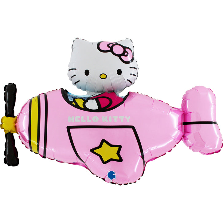 Foil Balloon Figurine Hello Kitty Pink Airplane 76cm