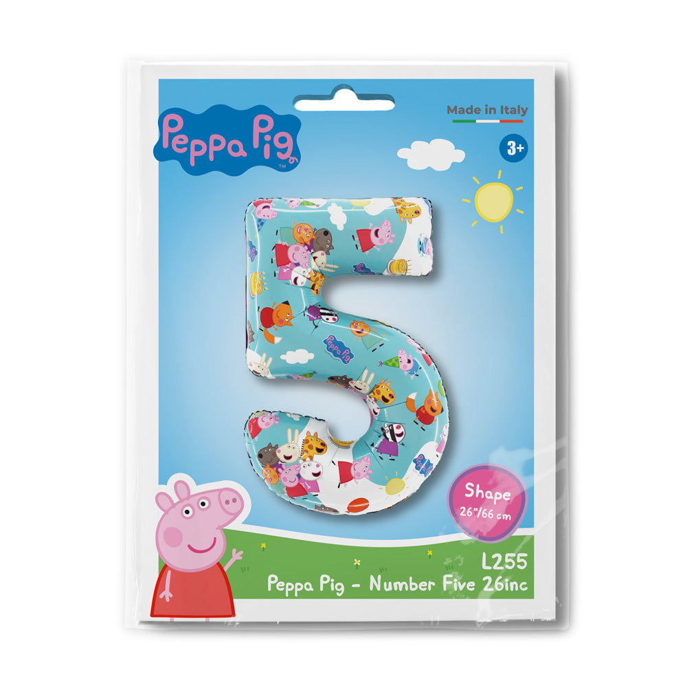 Foil Balloon Number 5 Peppa Pig 66cm