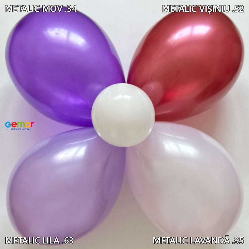 Baloane Latex 26cm Visiniu Metalic GM90.52