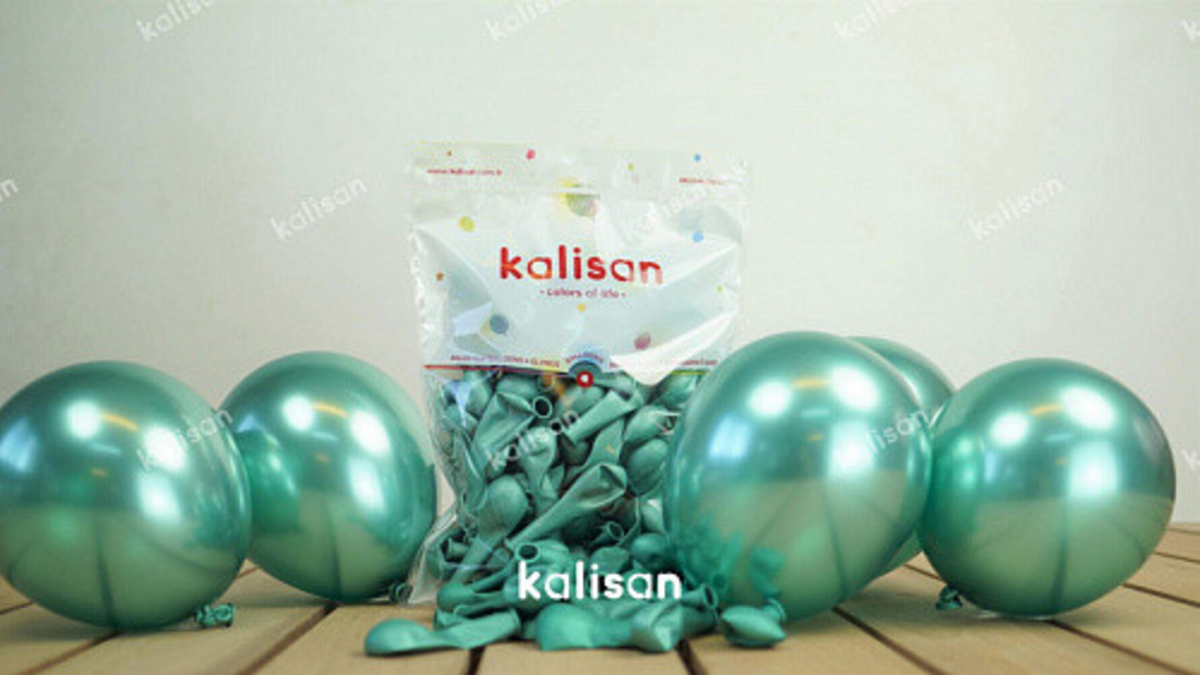 Baloane latex 30cm Mirror Verde Kalisan 5006