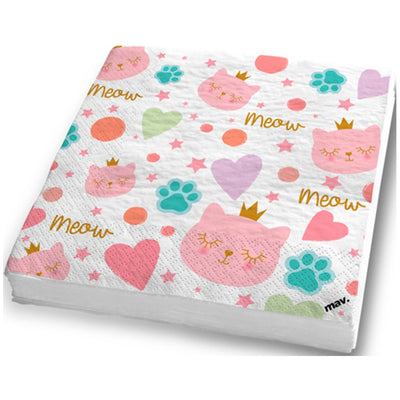 Set 20 Servetele Pisicute 33x33cm Grabo
