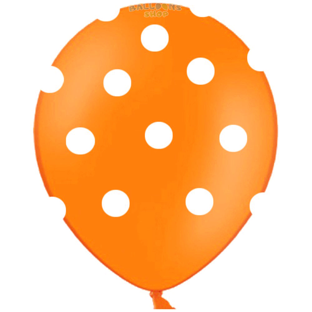 Baloane Latex 26cm PORTOCALIU cu Buline - G90DOTS.04