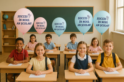 Set of 30 personalized balloons "Good luck in the new school year!" BLS202545