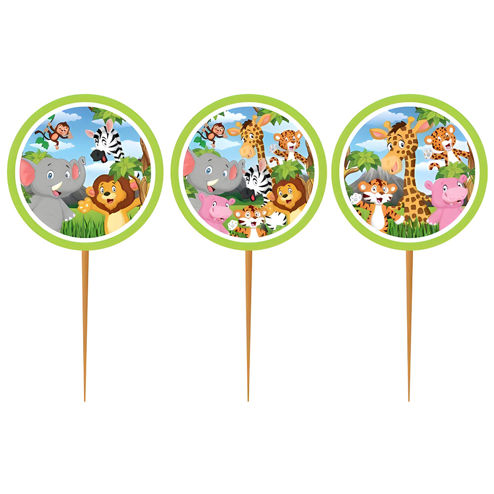 Set of 10 Safari Muffin Figurines
