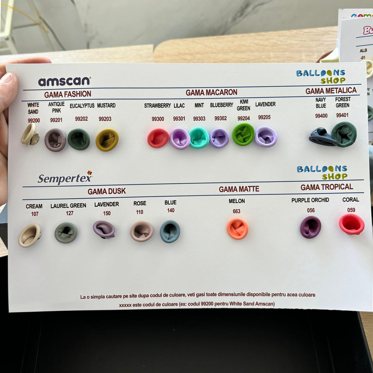 Catalog cu baloane latex din portofoliul Balloons Shop