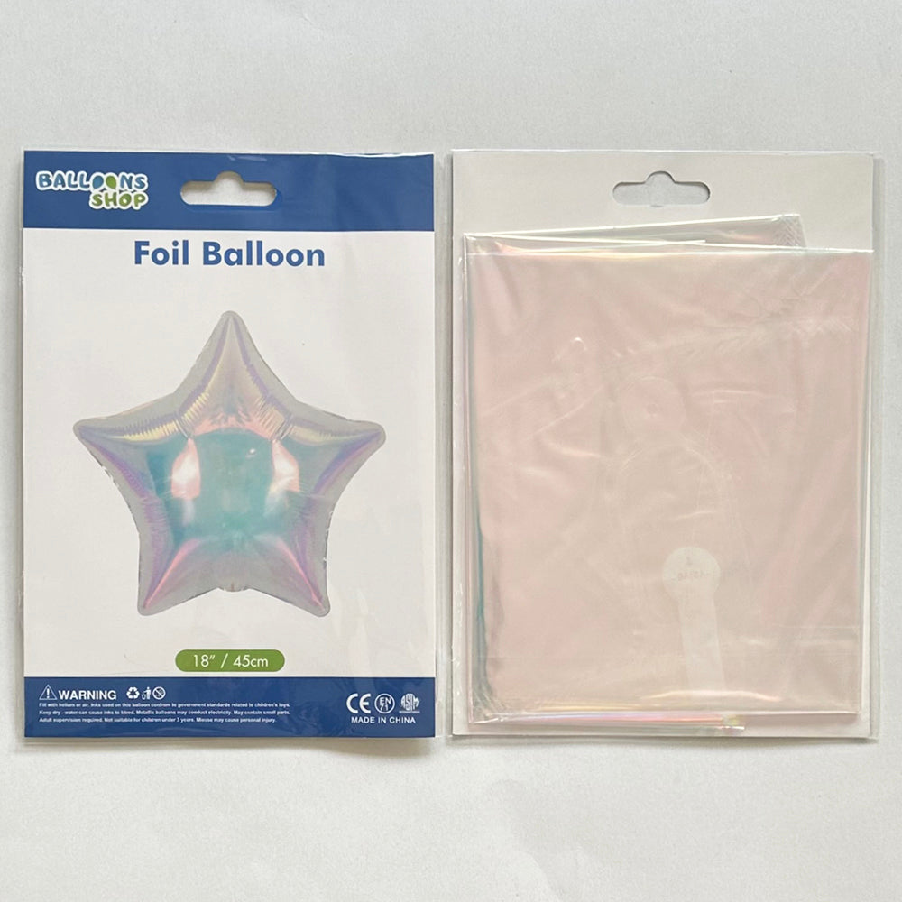 Iridescent Heart Foil Balloon (air inflation only) 45cm