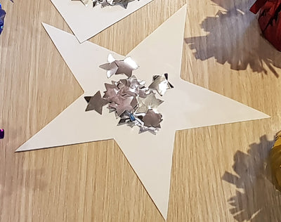 Confetti Metalic Argintiu Stelute 1,5cm 100g