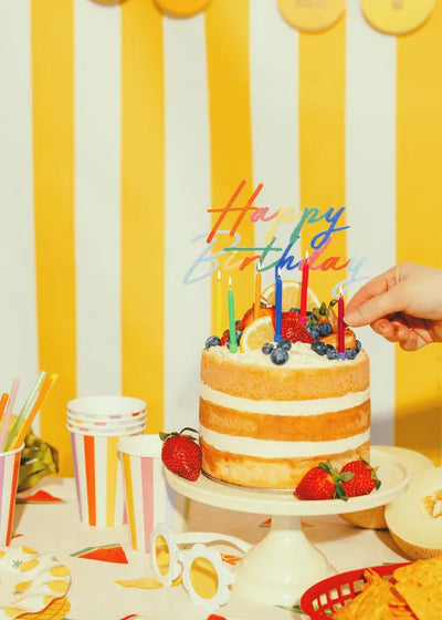 Decoratiune pentru Tort Happy Birthday Multicolor 18x16.5cm