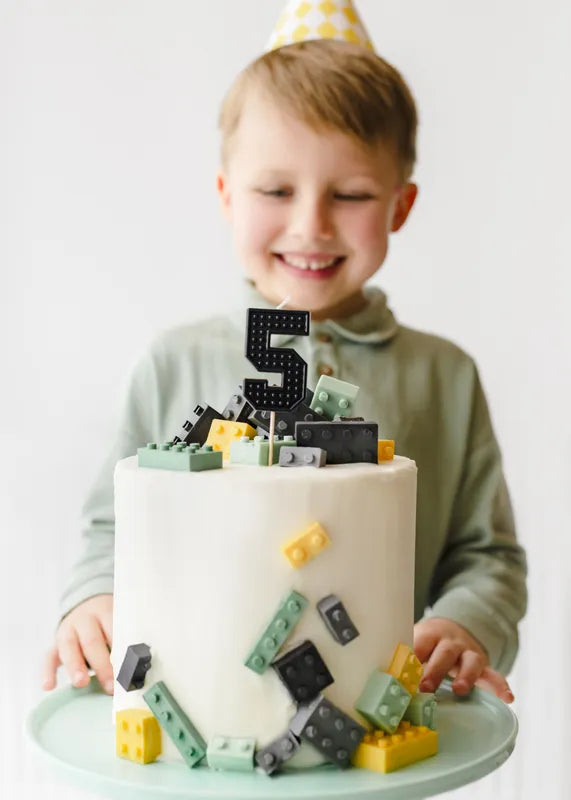 Lumanare Tort Cifra 5 Lego Brick 6 cm