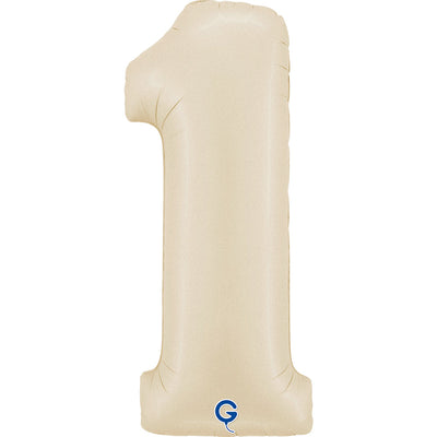 Balon Folie Cifra 1 Satin Cream 66cm