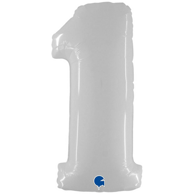 Balon Folie Cifra 1 Satin Cream 66cm