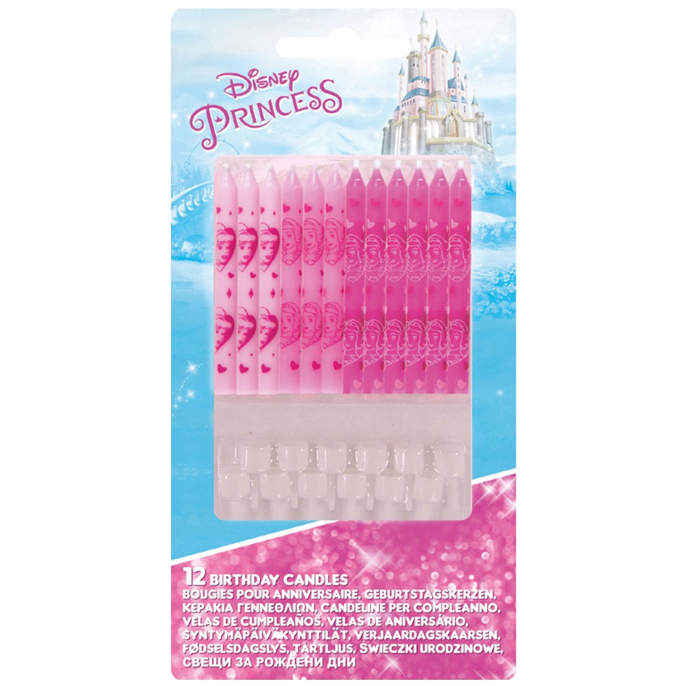Set 12 Lumanari cu suport Disney Printese