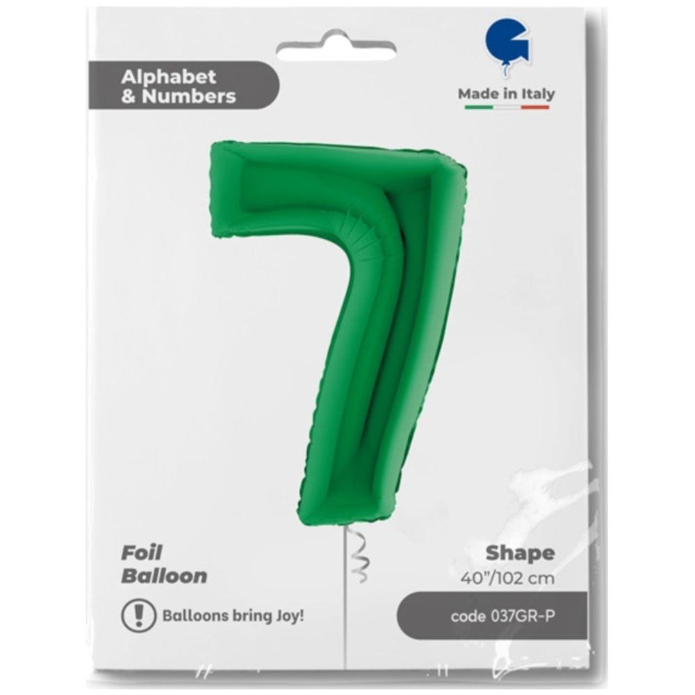 Balon Folie JUMBO CIFRA 7 VERDE 102 cm Grabo