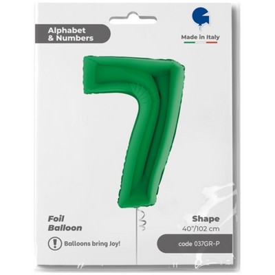 Balon Folie JUMBO CIFRA 7 VERDE 102 cm Grabo