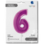 JUMBO Foil Balloon NUMBER 6 PURPLE 102 cm Grabo