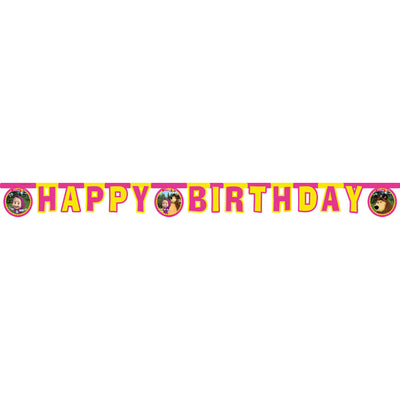 Banner Petrecere Happy Birthday Masha si Ursul
