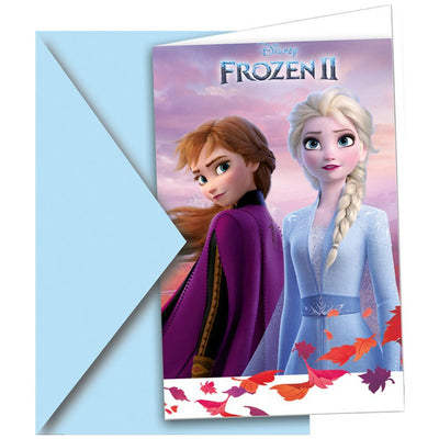 Set of 6 Disney Frozen 2 Invitations with Envelopes