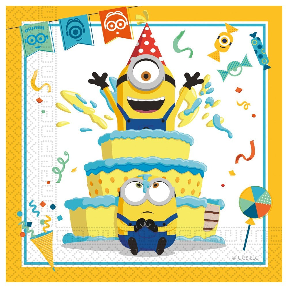 Set of 20 Paper Napkins 33x33cm Minions The Rise of Gru
