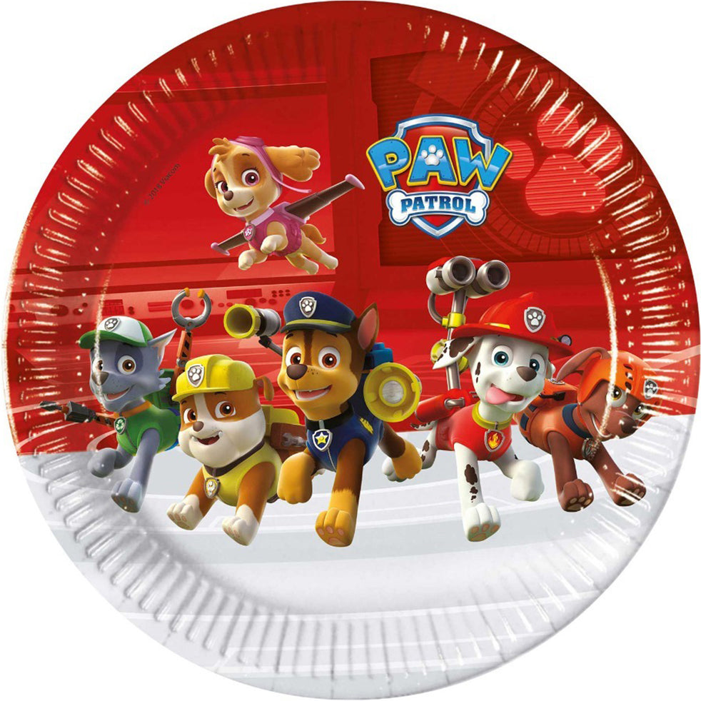 Set of 8 Paw Patrol Ready for Action Party Plates, 23cm