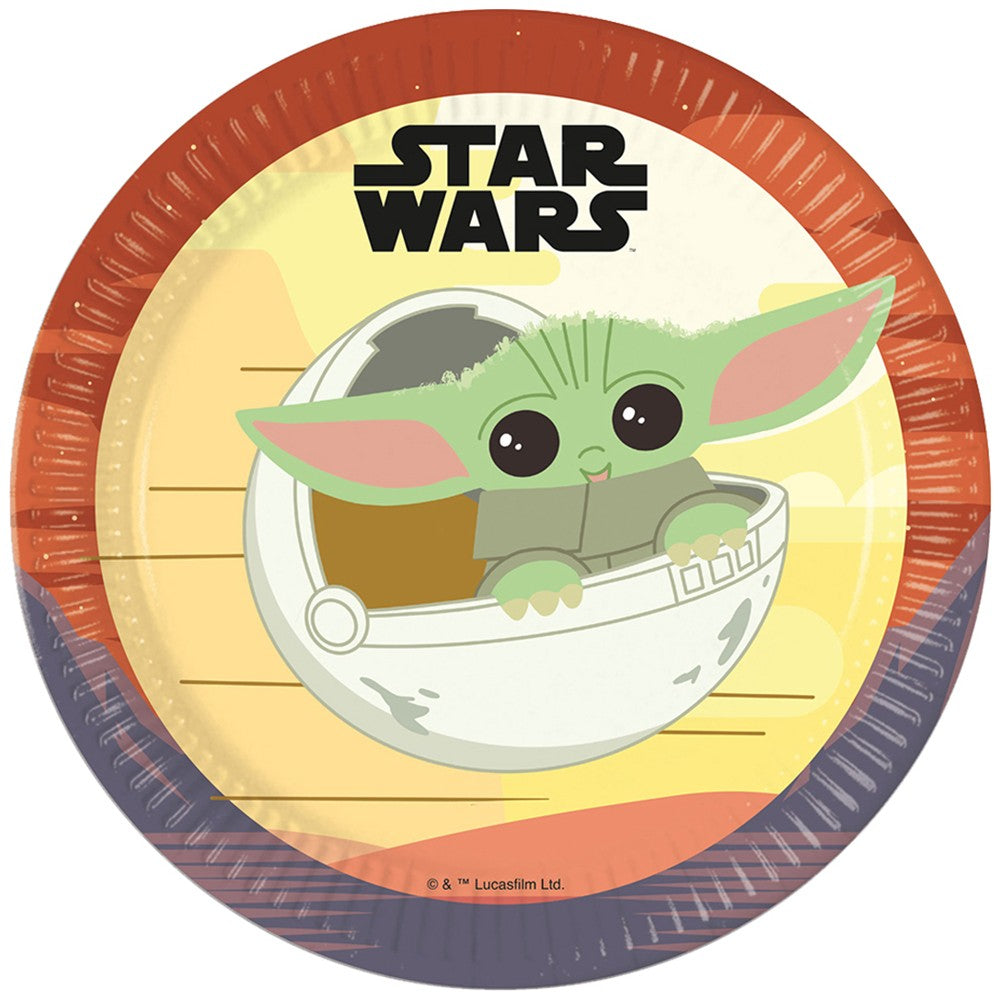 Set of 8 Party Plates 23cm Star Wars The Mandalorian