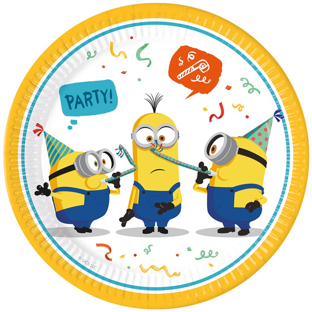 Set of 8 Party Plates 23cm Minions Rise of Gru
