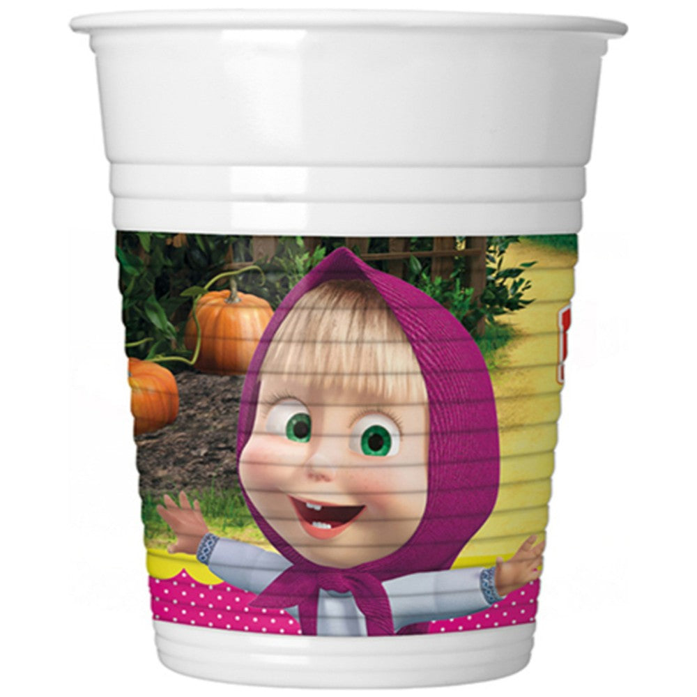 Set of 8 Masha and the Bear Party Cups, 200ml