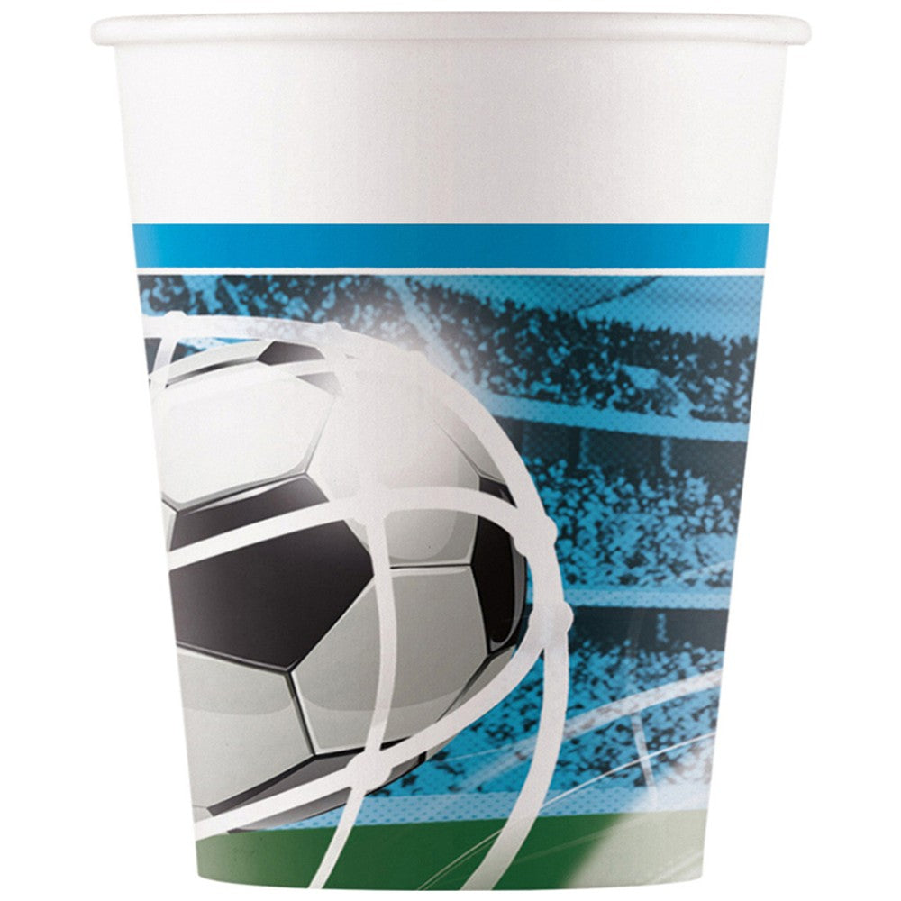 Set of 8 Cardboard Football Party Cups 200ml