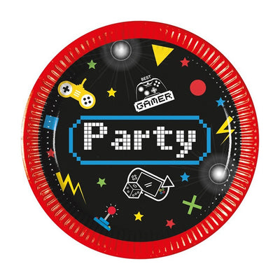 Gaming Party Plates Set of 8, 20cm