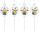 Set of 4 Drinking Straws with Minions Rise of Gru Medallion