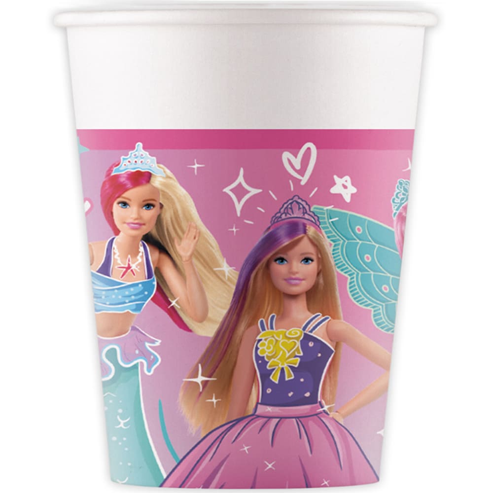 Set of 8 Barbie Fantasy Party Cups 200ml
