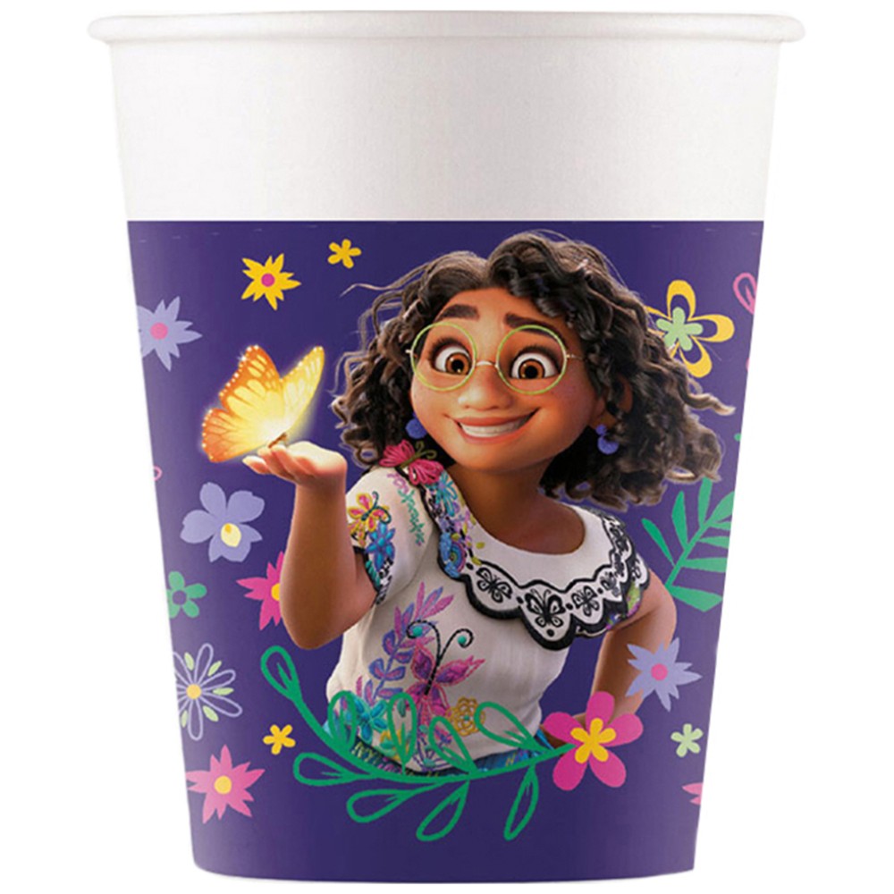 Set of 8 Cardboard Party Cups 200ml Disney Encanto