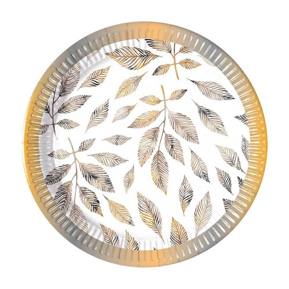 8 Party Plates 20cm Leafs