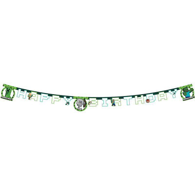 Happy Birthday Minecraft Party Banner