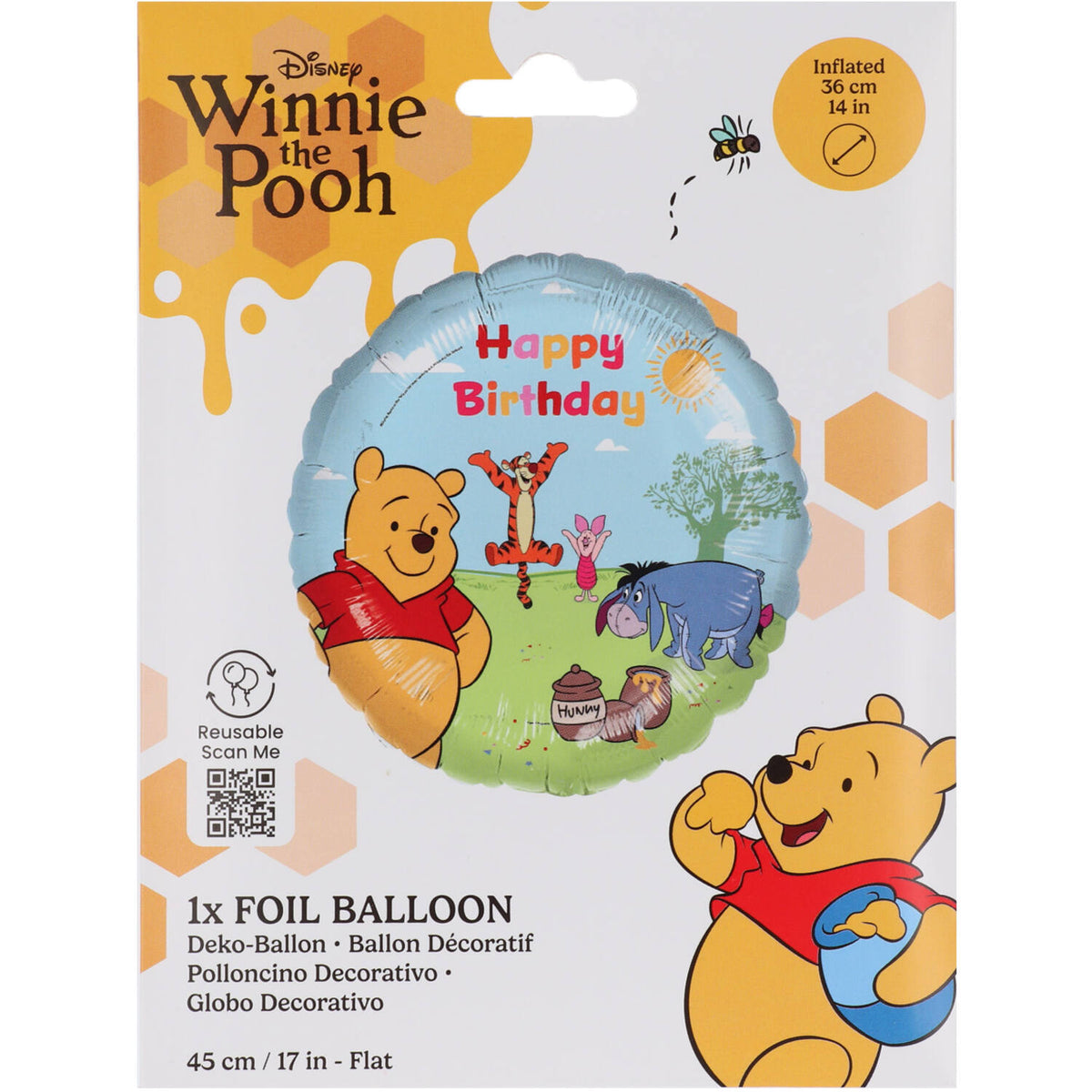 Balon Folie Winnie The Pooh Happy Birthday 45cm