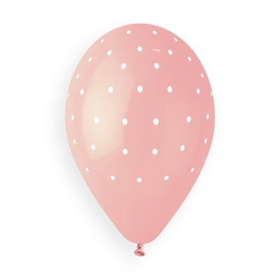 Baloane Latex 33cm Baby Pink PRINT Chic Polka Dots G120.73