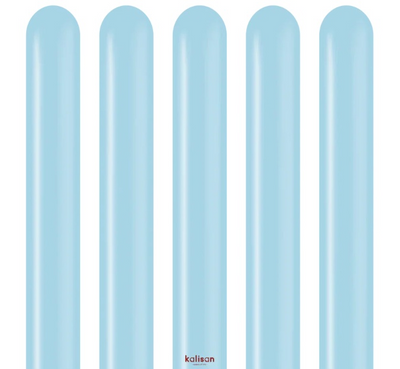 SET 50 Latex Modeling Balloons Macaron Blue Nozzle Up 260M 3001