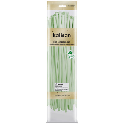 SET 50 Latex Modeling Balloons Macaron Pale Green Nozzle Up 260M 3009