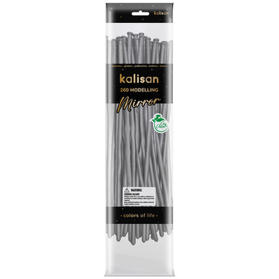 SET 50 Baloane Latex Modelaj Mirror Silver Nozzle Up 260M 5002