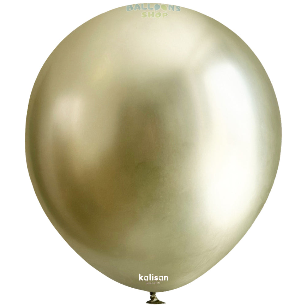 Latex Balloons 30cm Mirror Green Gold Kalisan 5012