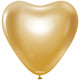 SET 25 Baloane Latex Inima 30cm Mirror Gold 5001