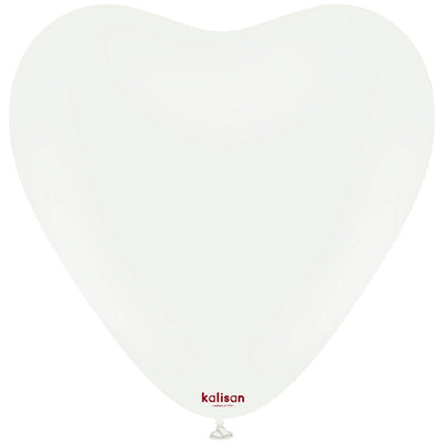 SET 25 Baloane Latex Inima 30cm Standard Alb 2312