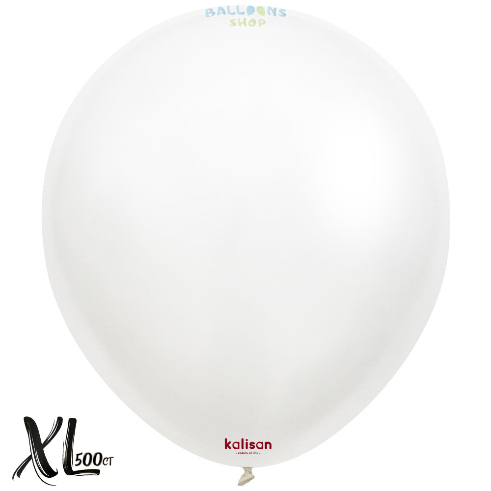 SET 500 Baloane Latex 28cm Opac Snow White Satin XL 7050