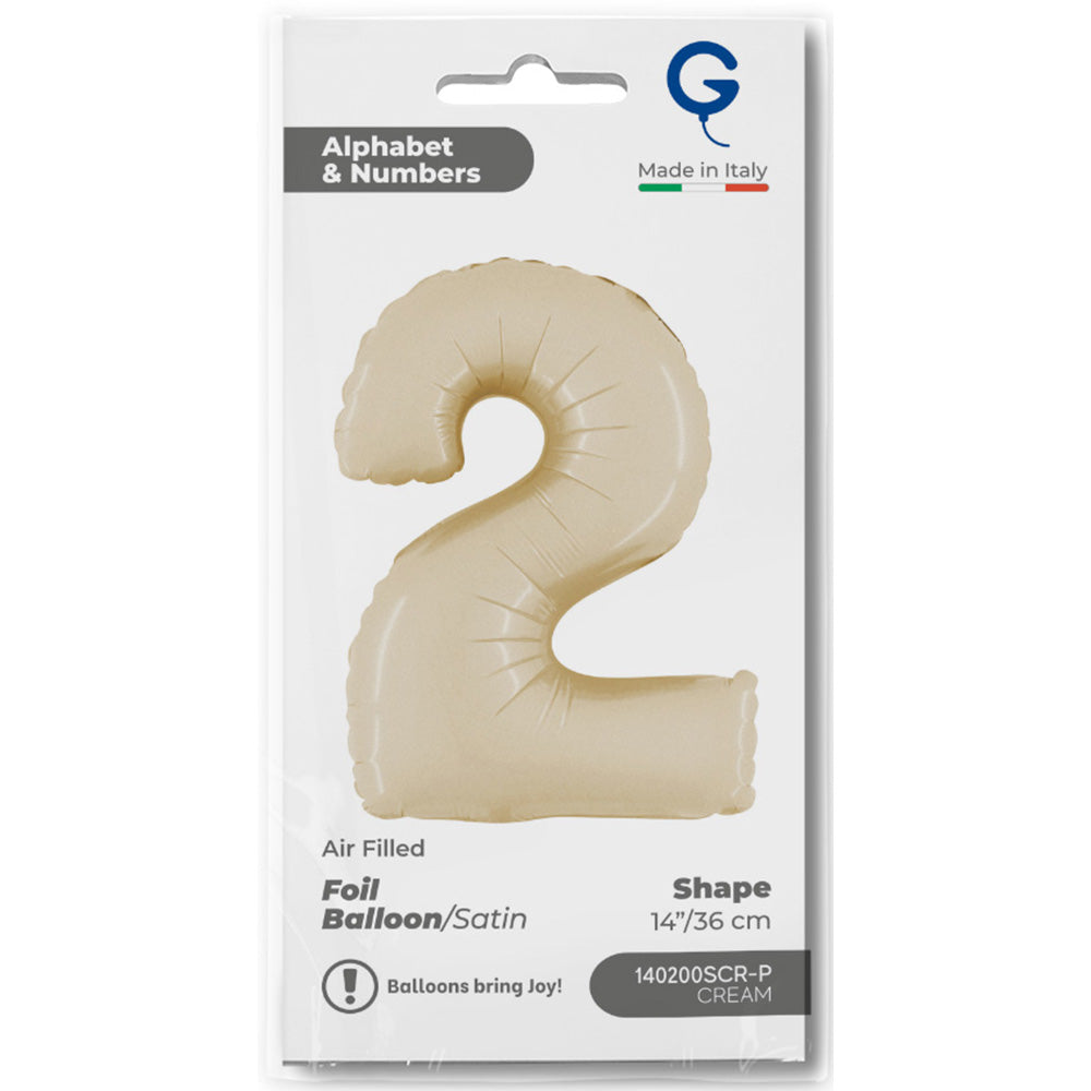 Balon Folie Cifra 2 Satin Cream 36cm