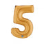 Balon Folie Cifra 5 Auriu 36cm